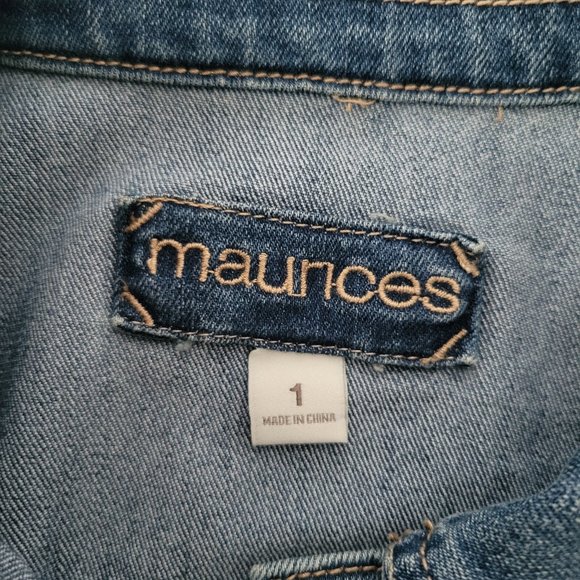 Maurices Denim Jean Jacket, Women’s Sz 1, Classic Button Down, Front Pockets EUC - Picture 9 of 10